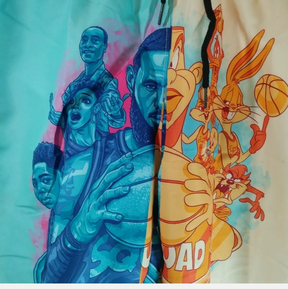 Cosplay Men's Size Large Multicolored Swim Trunks "Space Jam LJ Squad" - Picture 4 of 9